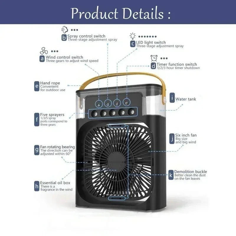 FlashFinds.pk™ - 3 In 1 Air Humidifier Water Cooling Fan