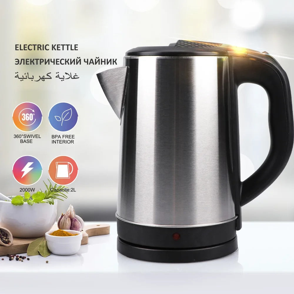 Electric Kettle – Stainless Steel Body – Automatic Instant Heating (2.0 Liter)