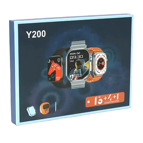 Y200 Smart Watch | 3 Watches | 13 Straps | 3 In 1 Combo Deal