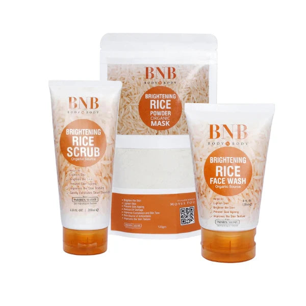 BNB Whitening Rice Organic Glow Kit | Organic Rice Facial Skin Care Kit - Deals Mall