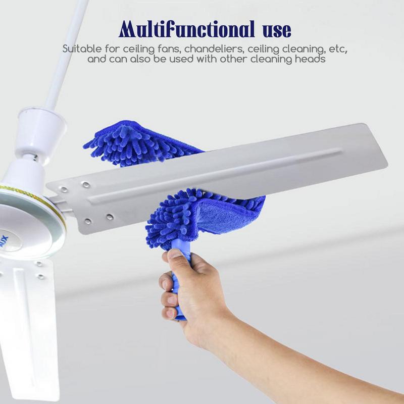 Flexible Microfiber Ceiling & Fan Duster | Bendable to Clean Any Fan Removable & Washable Brush Head