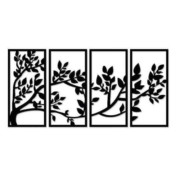 Decorative Tree Wood Wall Art 4 Panels