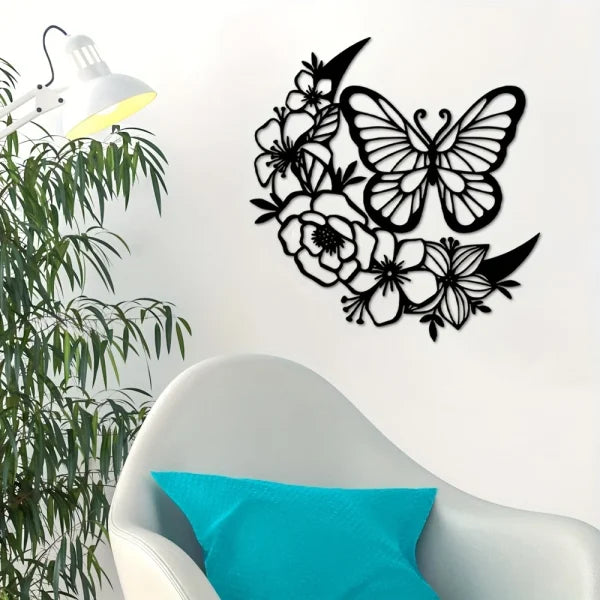 Butterfly Flower Wooden Wall Art