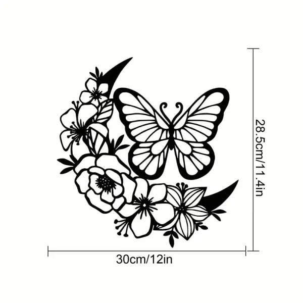 Butterfly Flower Wooden Wall Art