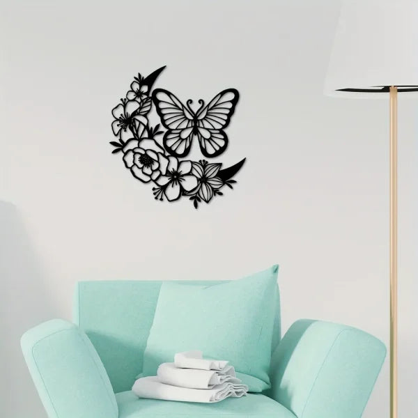 Butterfly Flower Wooden Wall Art