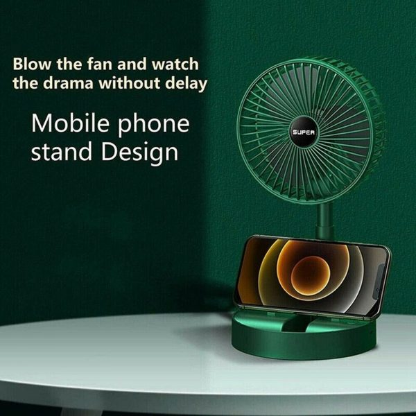 Rechargeable Fan Mini Foldable Telescopic Fan / Usb Foldable | Table Desk Fan | Telescopic Design Floor | 3 Speeds Rechargeable, Foldable, Adjustable Height Fan