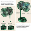 Rechargeable Fan Mini Foldable Telescopic Fan / Usb Foldable | Table Desk Fan | Telescopic Design Floor | 3 Speeds Rechargeable, Foldable, Adjustable Height Fan